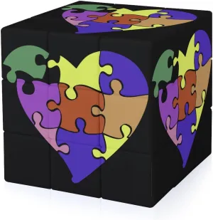 Puzzle Heart Adults 3x3x3 Color-Matching Smooth Fully Printed Cube Gift