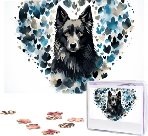 Puzzles 1000 Pieces Personalized Jigsaw Puzzles Puppy Surrounded by Love Photo Puzzle with Storage Bag Challenging Picture Puzzle for Adults Picture Puzzle for Family Decor Jigsaw 29.5" x 19.7"