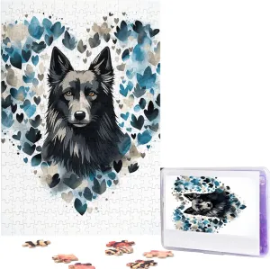Puzzles 300 Pieces Personalized Jigsaw Puzzles Puppy Surrounded by Love Photo Puzzle with Storage Bag Challenging Picture Puzzle for Adults Picture Puzzle for Family Decor Jigsaw (10.2" x 15")