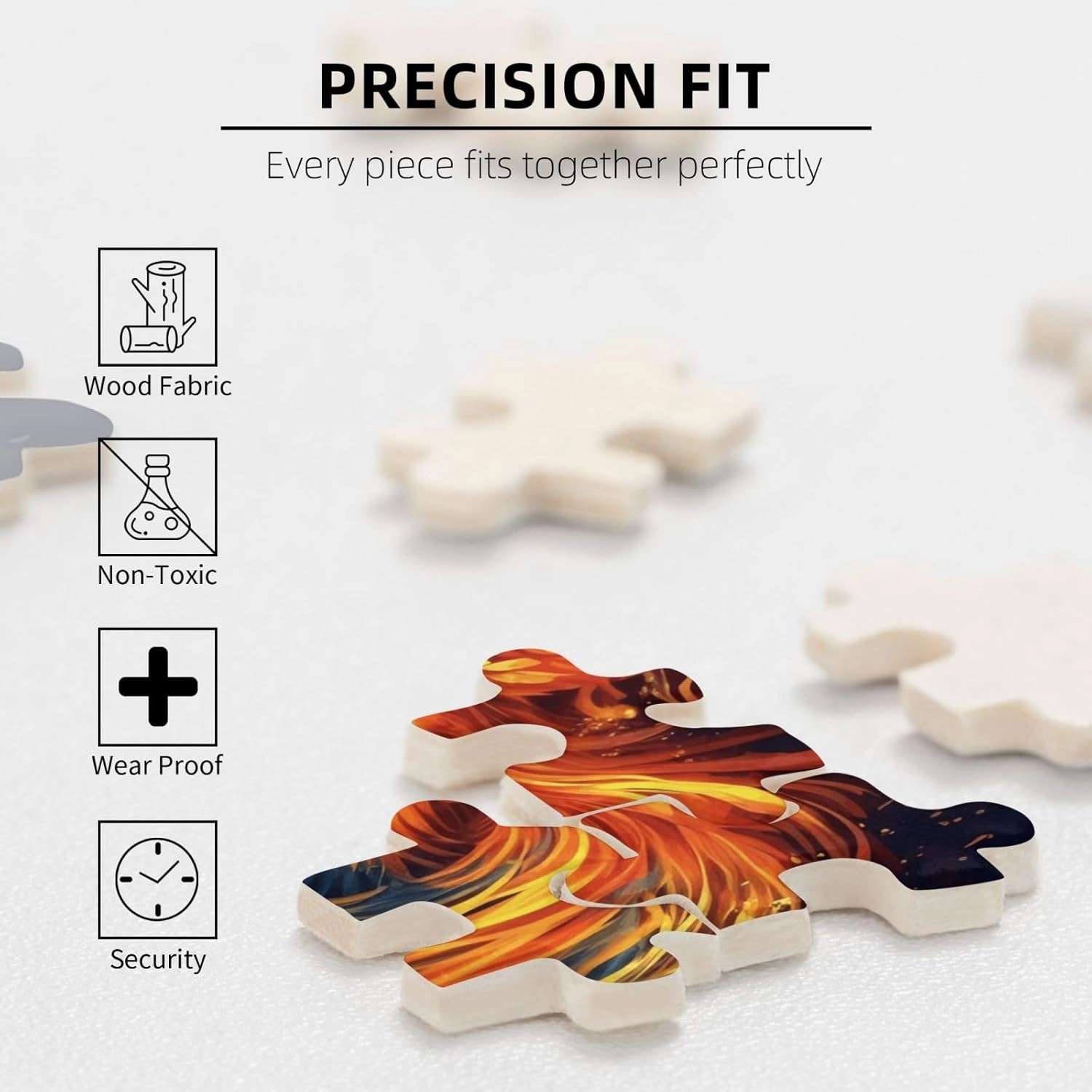 Puzzles 1000 Pieces Personalized Jigsaw Puzzles Photos Puzzle for Adults Fire and Water Phoenix Jigsaw Puzzles Challenging Picture Puzzle for Men Women Home Decor (19.7" x 29.5")