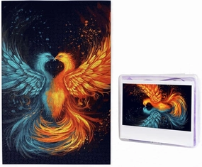 Puzzles 1000 Pieces Personalized Jigsaw Puzzles Photos Puzzle for Adults Fire and Water Phoenix Jigsaw Puzzles Challenging Picture Puzzle for Men Women Home Decor (19.7" x 29.5")