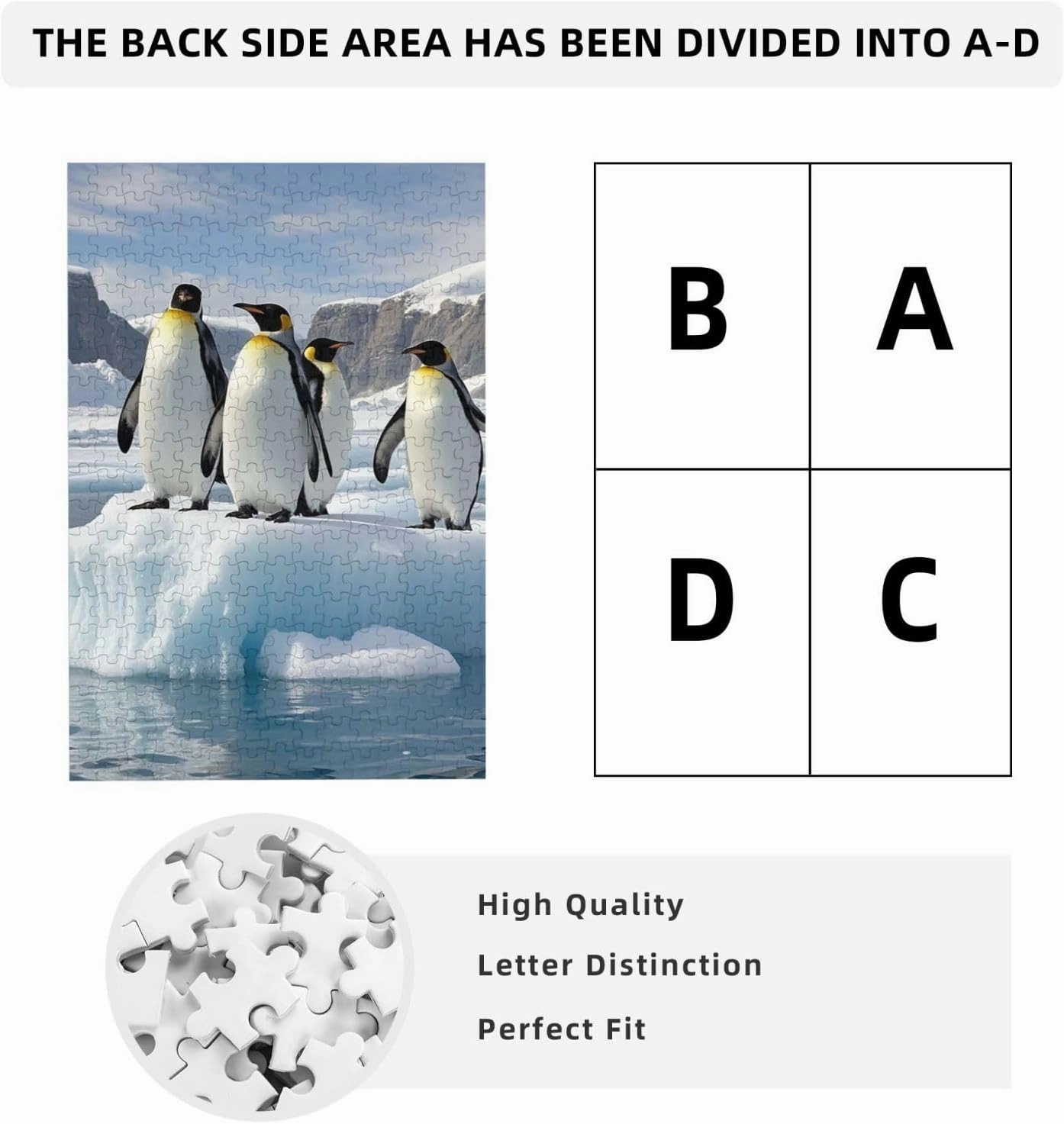Puzzles 300 Pieces Personalized Jigsaw Puzzles Penguins On The Iceberg Photo Puzzle with Storage Bag Challenging Picture Puzzle for Adults Picture Puzzle for Family Decor Jigsaw (10.2" x 15")