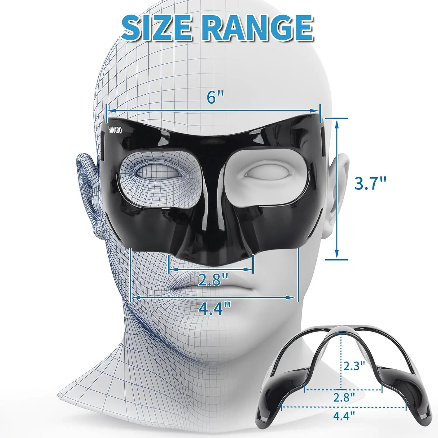 QK01 Nose Guard for Broken Nose, Face Shield Masks for Soccer and Basketball Sports, Adjustable for Adults and Teenagers, Suitable for Men and Women