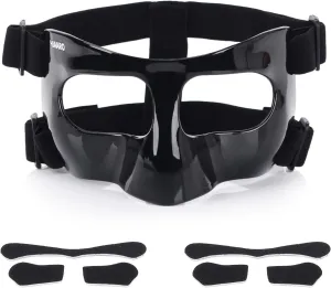 QK01 Nose Guard for Broken Nose, Face Shield Masks for Soccer and Basketball Sports, Adjustable for Adults and Teenagers, Suitable for Men and Women