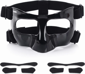 QK01 Nose Guard for Broken Nose, Face Shield Masks for Soccer and Basketball Sports, Adjustable for Adults and Teenagers, Suitable for Men and Women