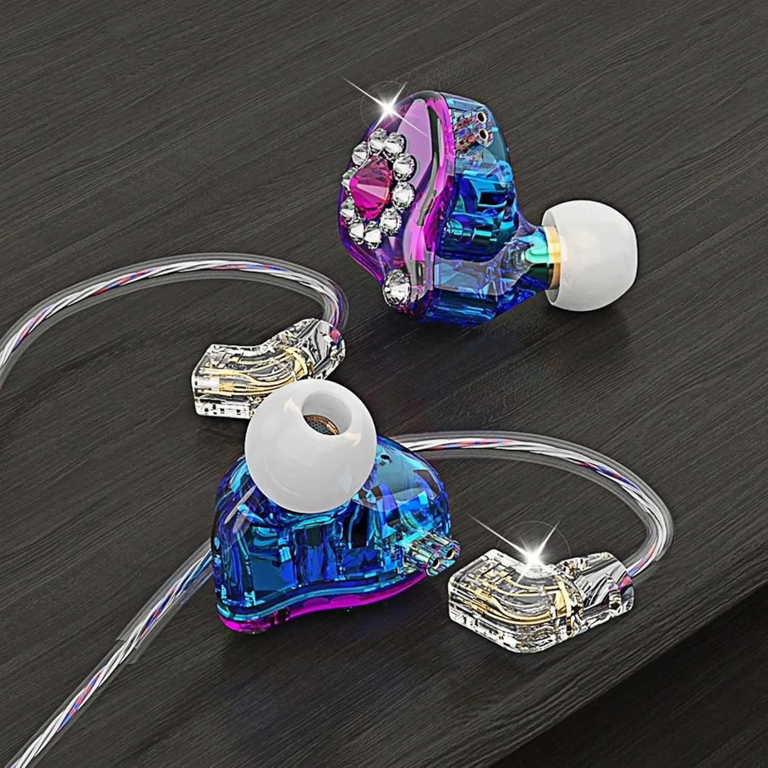 QKZ AK6 Spark Wired HiFi Headphone with Microphone,Gaming Earbuds,IEM Earphones, in Ears for Singers Musicians,11mm PET Composite Diaphragm Dynamic (Colorful)