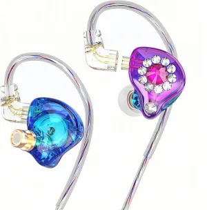 QKZ AK6 Spark Wired HiFi Headphone with Microphone,Gaming Earbuds,IEM Earphones, in Ears for Singers Musicians,11mm PET Composite Diaphragm Dynamic (Colorful)