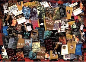 Queen Anne's Library of Horror Books 1000-Piece Jigsaw Puzzle | Fun Brain Teaser, Toys & Games for Adults | 28 x 20 Inches
