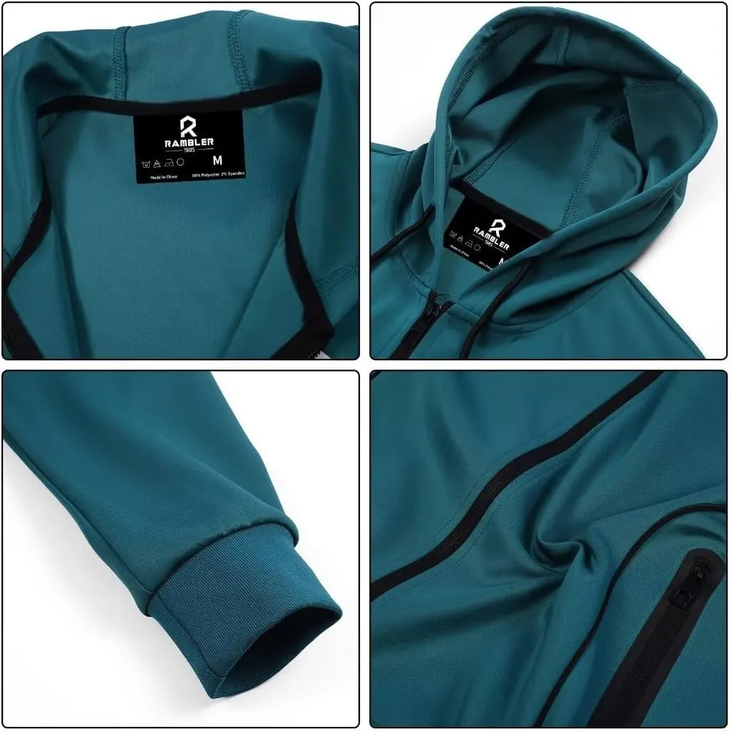 R RAMBLER 1985 Men's Tracksuit Active fashion Hoodie outifts zip sweatsuit set jogger sportswear