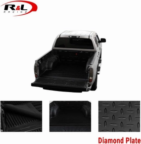 R&L Racing Truck Bed Mat Black Finished Diamond Rubber Floor Mat Carpet 6.5 Ft Bed Compatiable with Compatible with F250 / F350 / F450 99-16