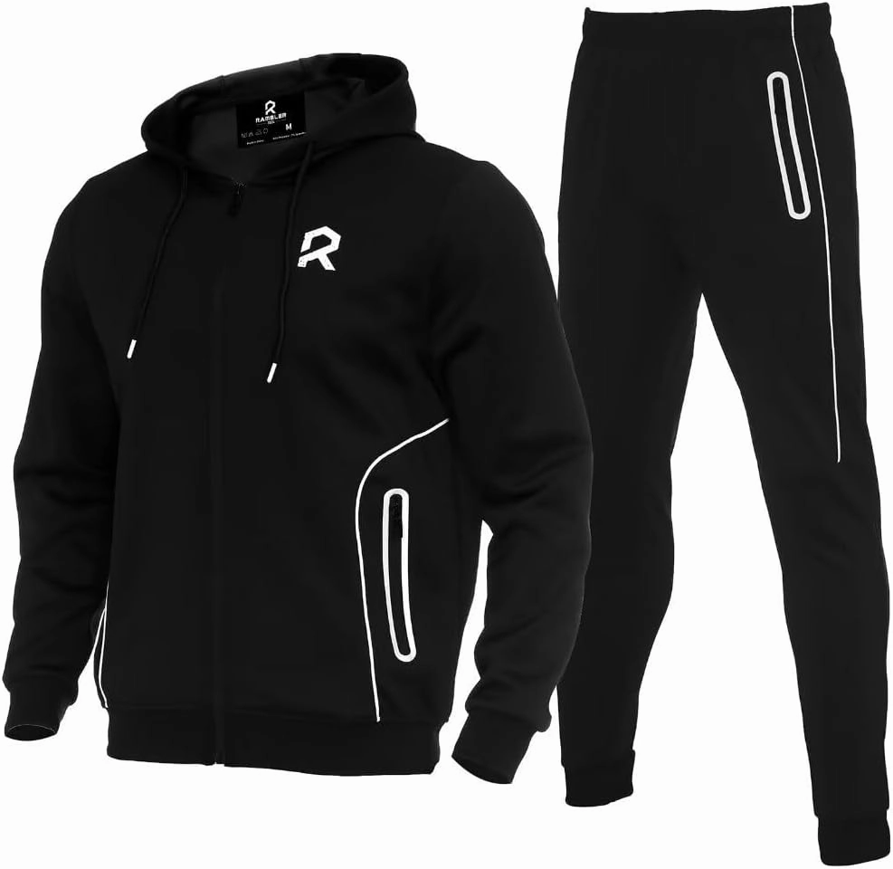 R RAMBLER 1985 Men's Tracksuit Active fashion Hoodie outifts zip sweatsuit set jogger sportswear