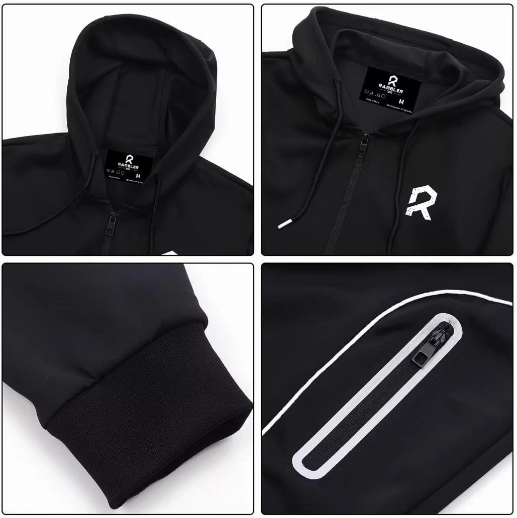 R RAMBLER 1985 Men's Tracksuit Active fashion Hoodie outifts zip sweatsuit set jogger sportswear