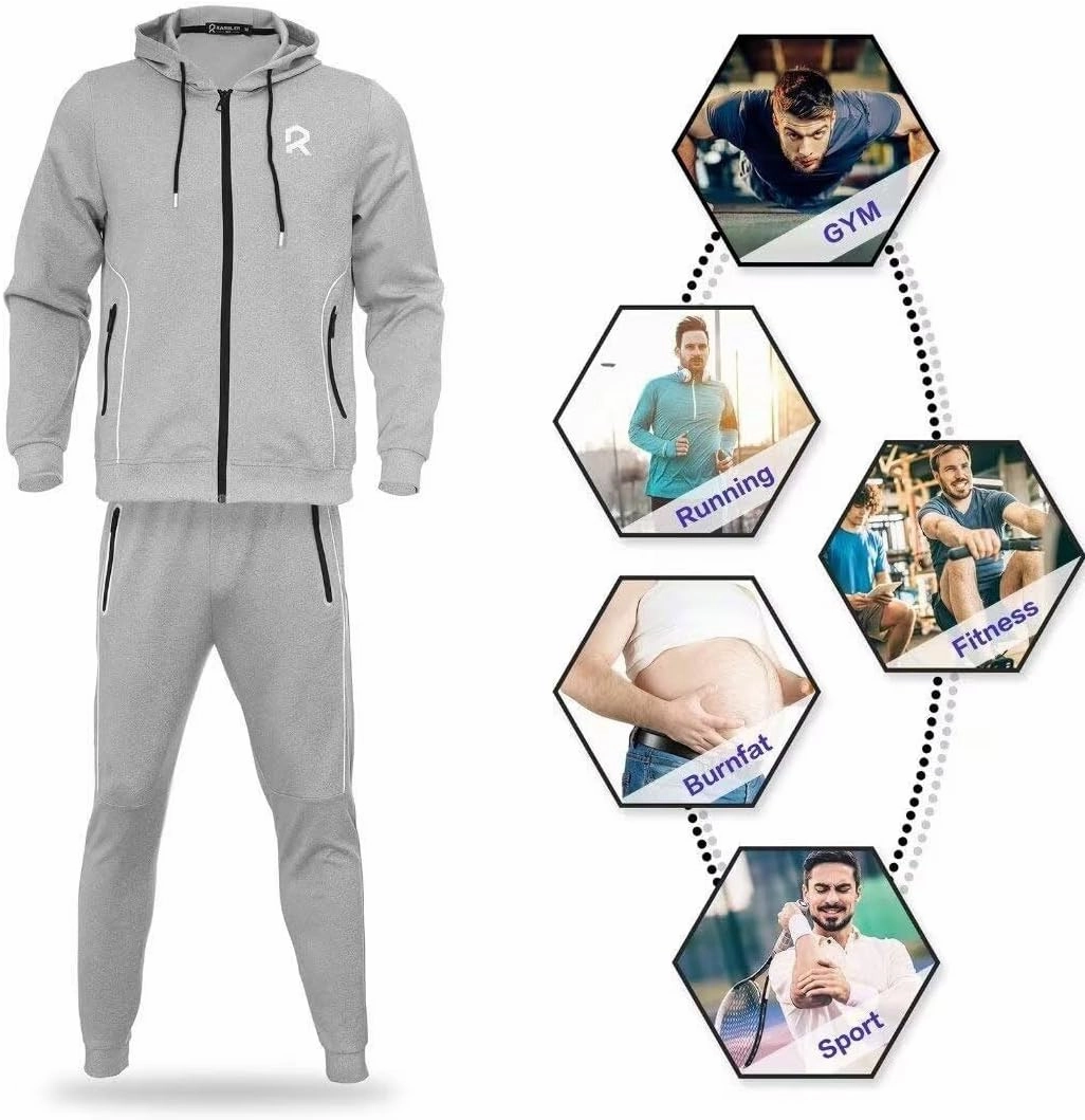 R RAMBLER 1985 Men's Tracksuit Active fashion Hoodie outifts zip sweatsuit set jogger sportswear