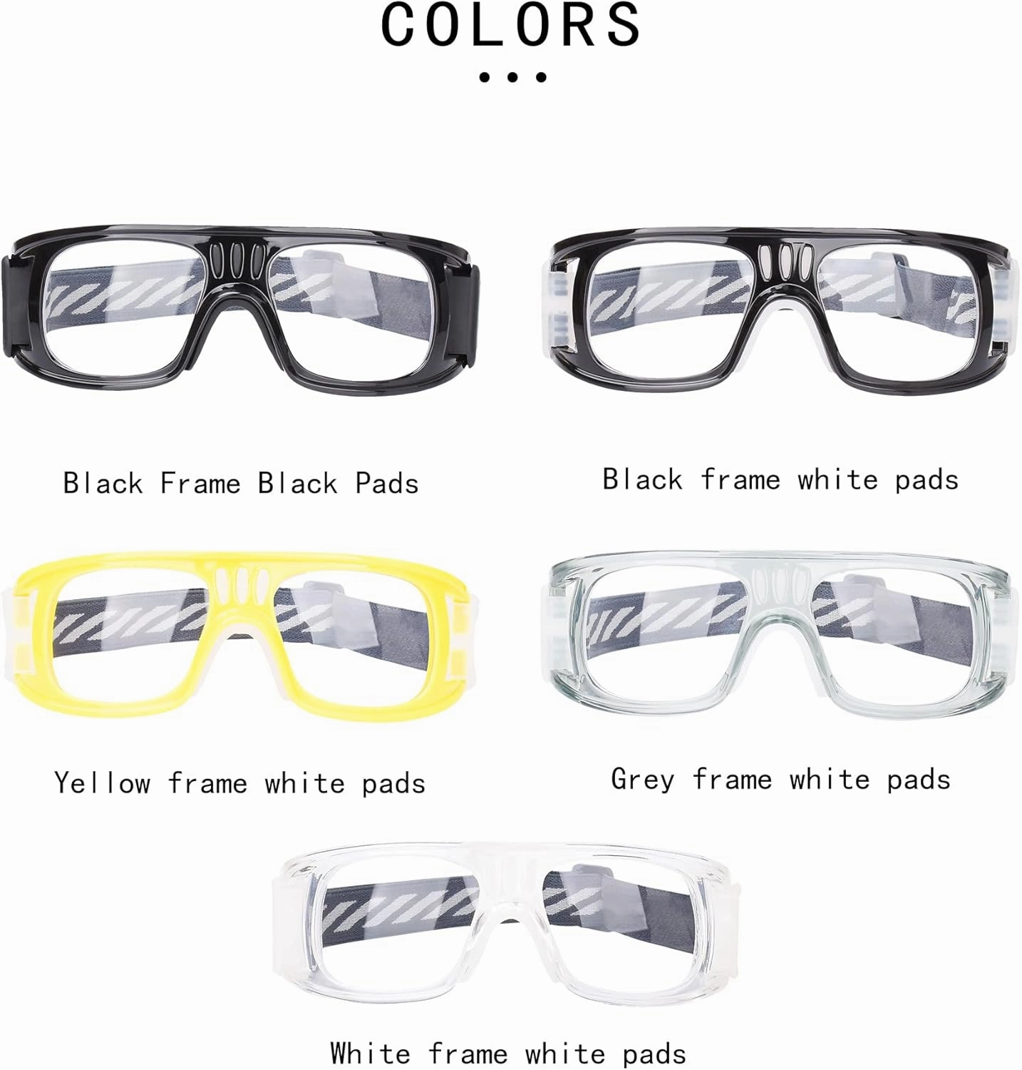Racquetball Goggles - Windproof Shock Absorption Sports Glasses Basketball Football Eye Protective Adjustable Strap