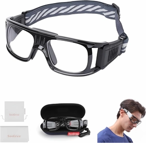 Racquetball Goggles - Windproof Shock Absorption Sports Glasses Basketball Football Eye Protective Adjustable Strap