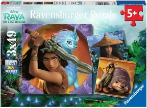 Ravensburger Disney Raya and The Last Dragon Puzzle Set | 3x49 Piece Jigsaw Puzzles for Kids | Screen-Free Activity | Boosts Concentration and Focus | Great Gift