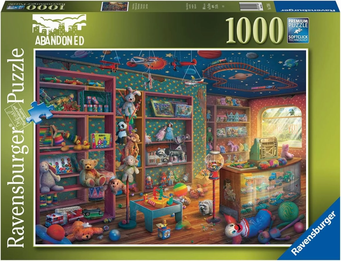 Ravensburger Tattered Toy Store Puzzle - 1000 Piece Jigsaw Challenge | Unique, Softclick Fitted Pieces | Vibrant Imagery | Fun for Ages 14 and Up | Ideal for Solo or Group Play