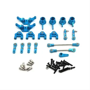 RC Car DIY Parts for WLtoys 284161 284010 284131 K989 K969 K979 P929 P939 1/28 Metal Upgrade Combination Kit Remote Control Crawler Car Parts(Blue)