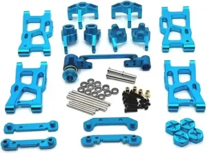 RC Upgrade Parts for WLtoys 124007 124017 124019 144001 144002 for RIaarIo XDKJ-001 006 AM-X12 RC Car Parts Metal Upgrade and Modification Accessories(Blue)