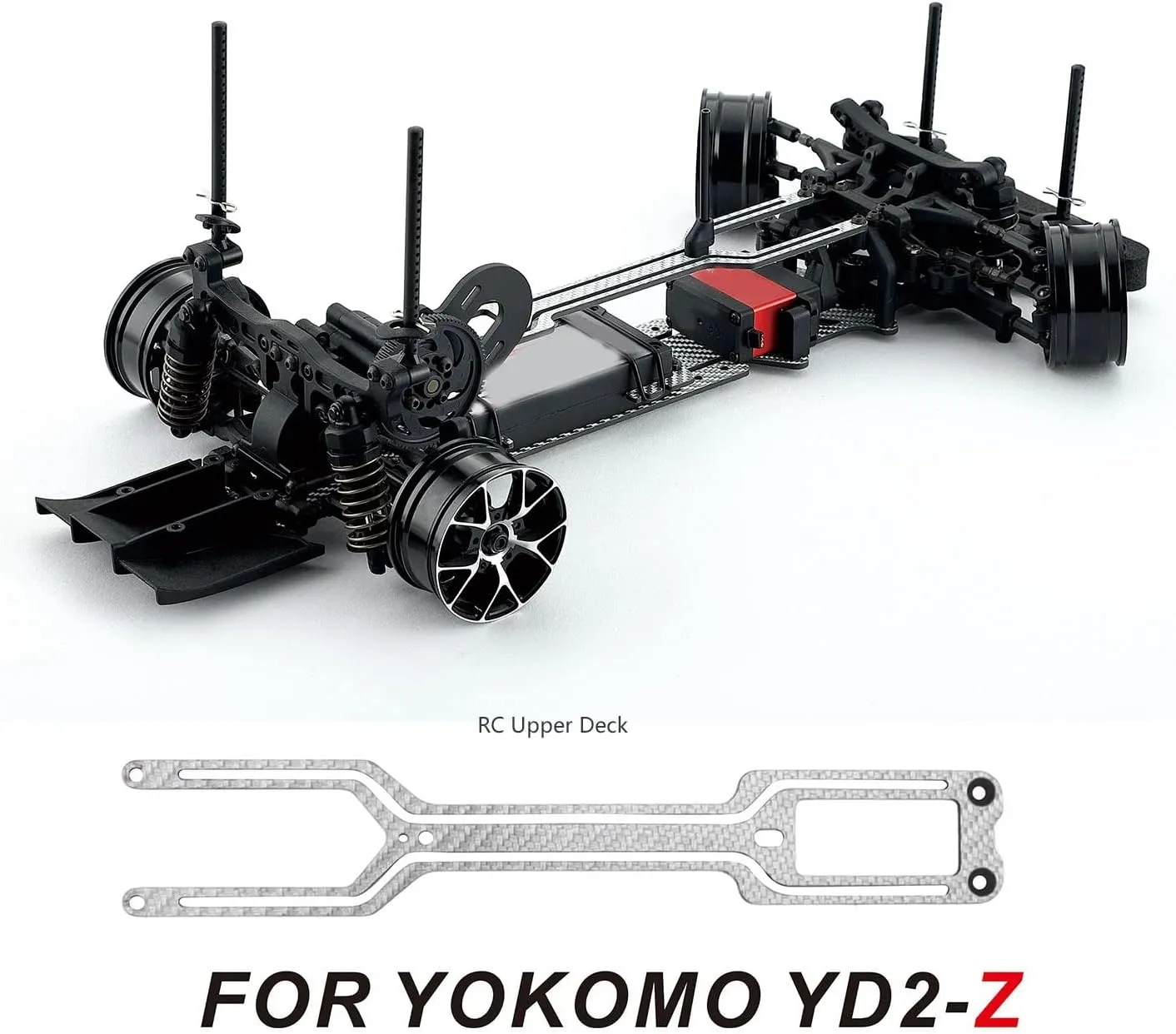 RC Upper Deck, Carbon Fiber Upgrade Part RC Car Top Deck for YOKOMO YD2 Z 1/10 Drift Car (Silver SSG)