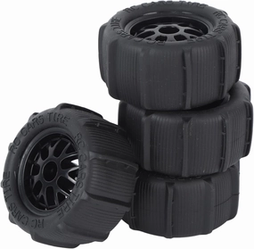 RC Beach Tires, 4pcs 40x80mm Universal Cushioning Rubber Wheels 12mm Hex Desert Wheels Snow Tyres for 1/14 1/16 1/18 RC Car