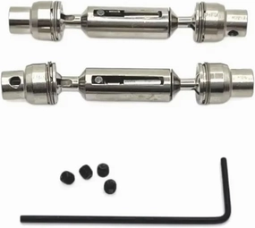 RC Car Accessories Compatible with WPL C64 C74-1 JA11 1/16 RC Car Upgrade Modification Parts Accessories Metal Front and Rear Drive Shafts(Silver)