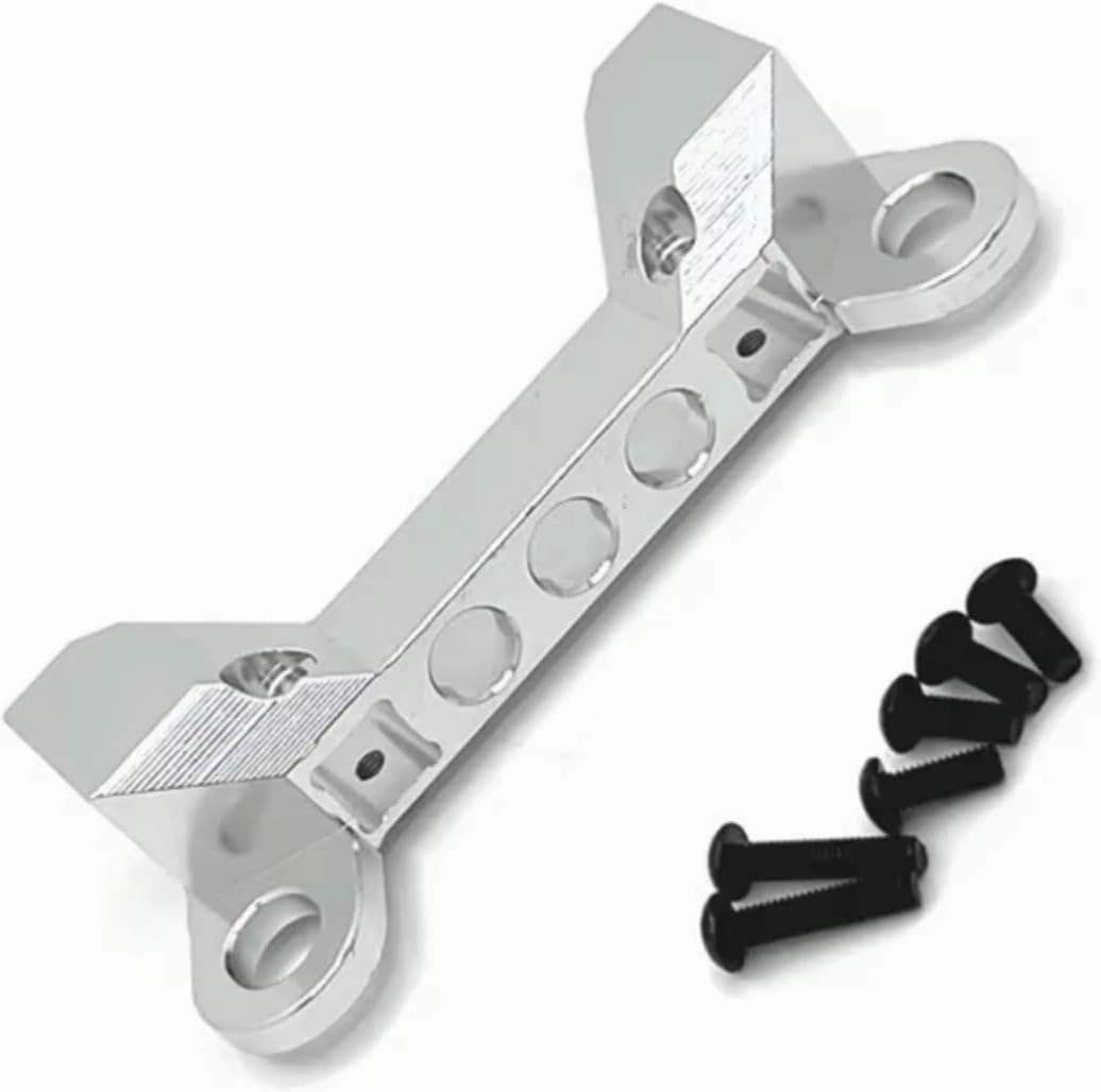 RC Car DIY Parts for WLtoys 104006 104010 104020 104026 1/10 Metal Front Bumper Connection Fixing Component RC Car Upgrade Parts Kit OP Accessories(Silver)