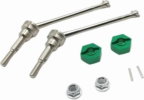 RC Car DIY Parts for Wltoys 12423 12427 12428 1/12 Metal Upgrade Coupler Front Drive Shaft Kit Remote Control Car OP Accessories(Green)