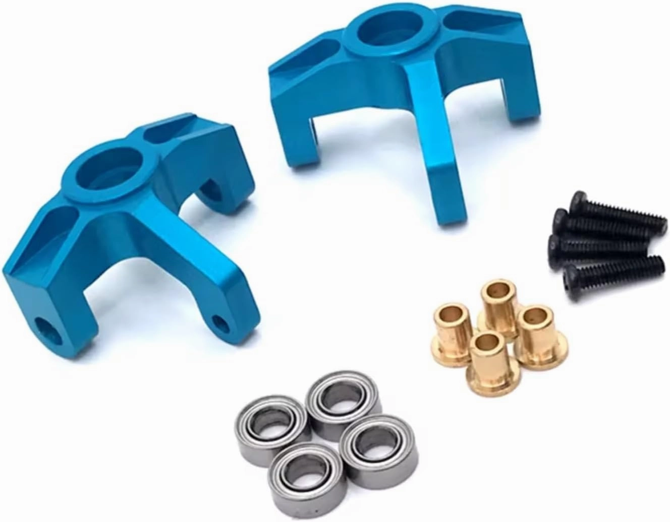 RC Car DIY Parts for WLtoys 144010 144001 144002 124017 124016 124018 124019 1/14 LC for Racing Metal Bearing Front Steering Cup RC Car Upgrade Parts(Blue)