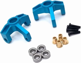 RC Car DIY Parts for WLtoys 144010 144001 144002 124017 124016 124018 124019 1/14 LC for Racing Metal Bearing Front Steering Cup RC Car Upgrade Parts(Blue)