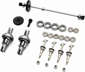 RC Car DIY Parts for WLtoys 1/28 284131 K969 K979 K989 K999 P929 P939 Metal Upgrade Gear Differential Drive Shaft Bearing RC Car Parts(Gray)