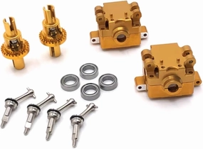 RC Car DIY Parts for WLtoys 284131 K969 K979 K989 K999 P929 P939 1/28 27mm Metal Upgrade Drive Shaft Gearbox Differential RC Car Parts(Yellow)