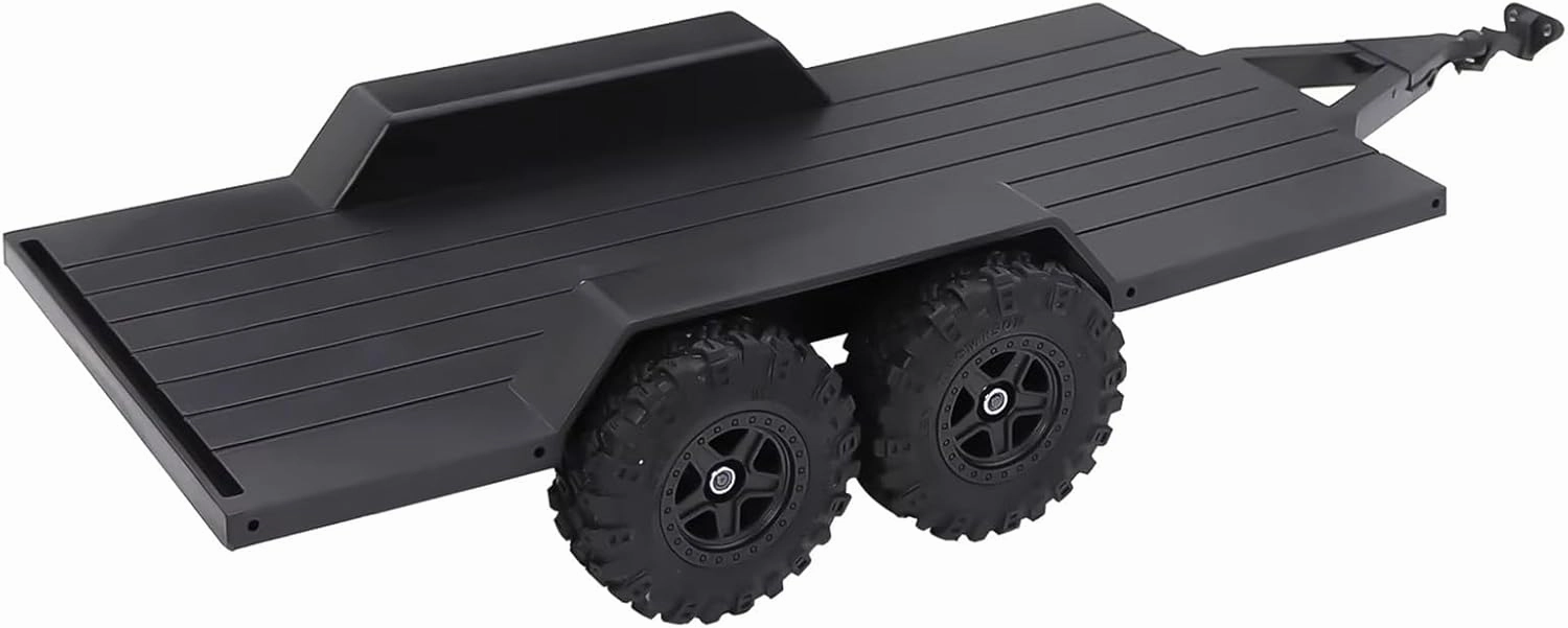 RC Car Parts Compatible with TRX4-M for Defender for Bronco 1/18 RC Crawler Car Upgrade Parts Utility Trailer with Hitch for Hauling Behind Car