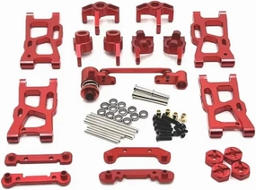 RC Car Parts for WLtoys 124007 124017 124019 144001 144002 for RIaarIo XDKJ-001 006 AM-X12 RC Car Parts Metal Upgrade and Modification Accessories(Red)