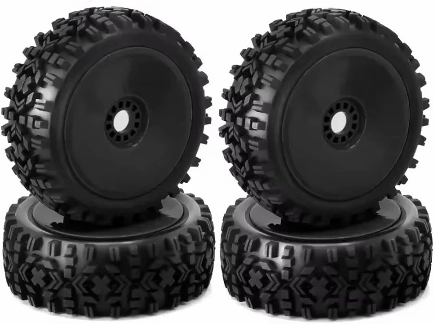 Rc Car Wheel Rim Tire Compatible with HSP for HPI for Kyosho for ZD for Hongnuo 1:8 Scale RC Car 4WD for Nitro Off Road for Buggy Tires Wheel Rims 17mm Hex(Black)