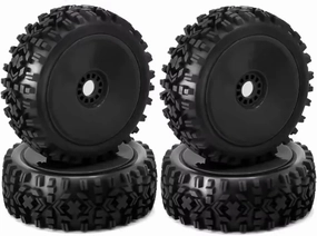 Rc Car Wheel Rim Tire Compatible with HSP for HPI for Kyosho for ZD for Hongnuo 1:8 Scale RC Car 4WD for Nitro Off Road for Buggy Tires Wheel Rims 17mm Hex(Black)