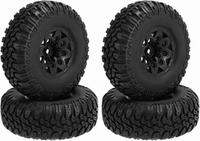 Rc Car Wheel Rim Tire Compatible with Traxxas for TRX4 for Axial for SCX10 II for Redcat for MST 1/10 RC Crawler Car 4PCS 105Mm 1.9 Beadlock Wheel Rim Tire Set