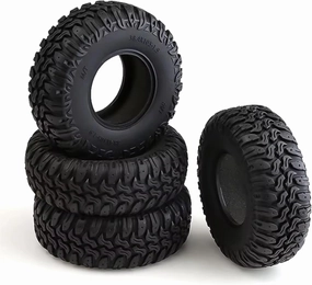 Rc Car Wheel Rim Tire Compatible with Traxxas TRX4 D90 for Axial SCX10 II III for Redcat 4PCS 105MM 1.9 Rubber Tires Wheel Tyres for 1/10 RC Crawler Car