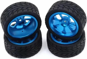 Rc Car Wheel Rim Tire Compatible with WLtoys 144001 A959 A949 A969 A979 A959-B A969-B A979-B RC Car Spare Parts Upgrade Metal Wheel Tire Extender(Blue)