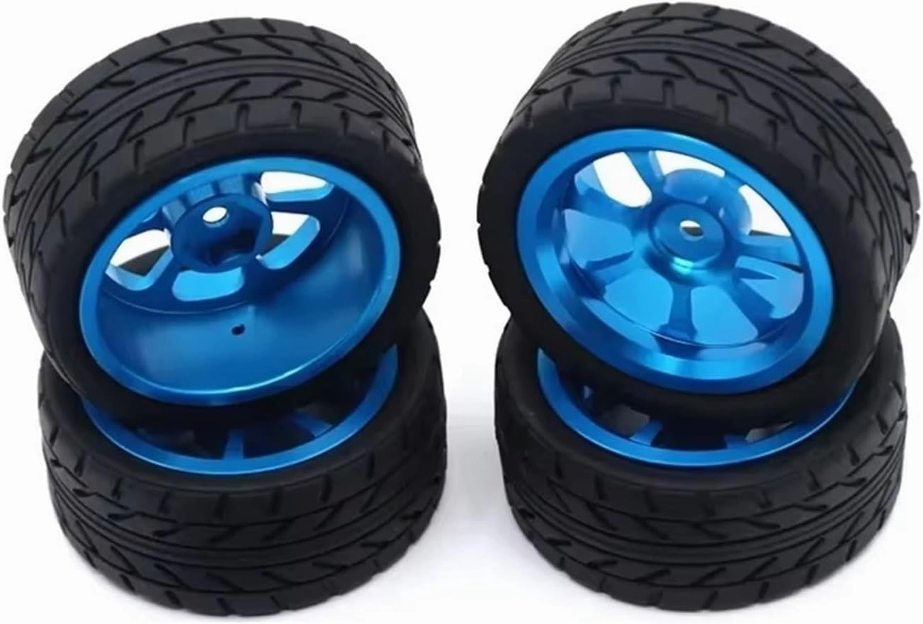 Rc Car Wheel Rim Tire Compatible with WLtoys 144001 A959 A949 A969 A979 A959-B A969-B A979-B RC Car Spare Parts Upgrade Metal Wheel Tire Extender(Blue)
