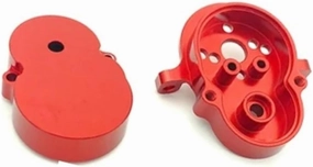 RC Transmission Gearbox Compatible with WPL D12 D42 Metal Transmission Gearbox with 370 Motor & Steel Gear 1/10 RC Car Upgrade Parts Accessories(Red)