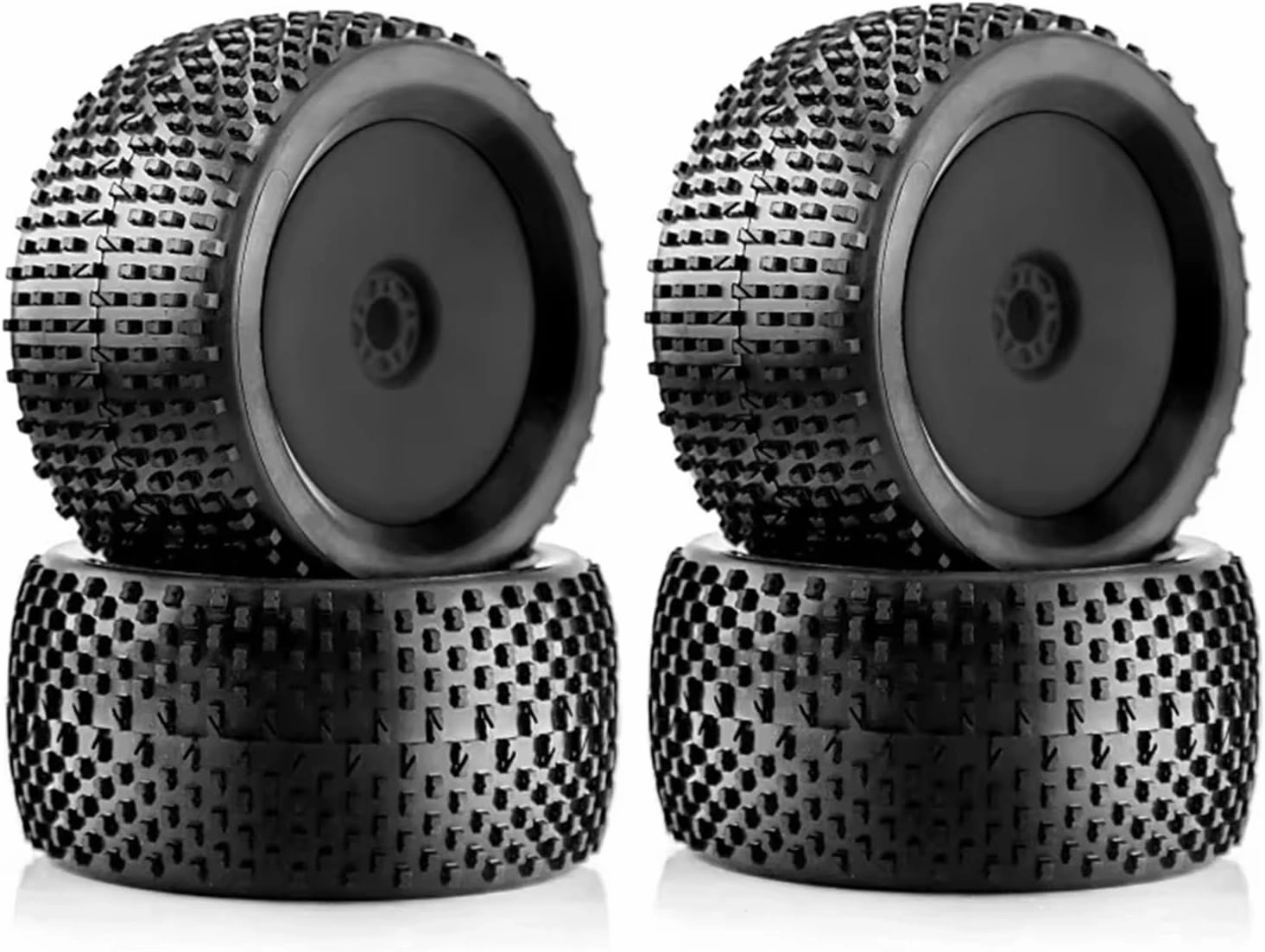RC Tyre Set for ARRMA for Redcat for Kyosho for VRX for HSP for Hobao 4pcs 140mm 1/8 RC Racing Car Off-Road for Buggy Tires Wheel 17mm Hex(Black)