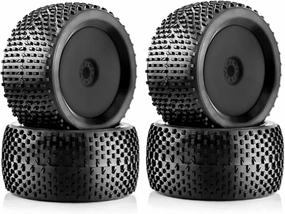 RC Tyre Set for ARRMA for Redcat for Kyosho for VRX for HSP for Hobao 4pcs 140mm 1/8 RC Racing Car Off-Road for Buggy Tires Wheel 17mm Hex(Black)