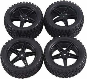 RC Tyre Set for Wltoys 144001 144010 124007 124017 for Tamiya for HSP 1/10 1/12 1/14 RC Car Off Road for Buggy 4Pcs 85Mm Tire Wheel Tyre(Black2)