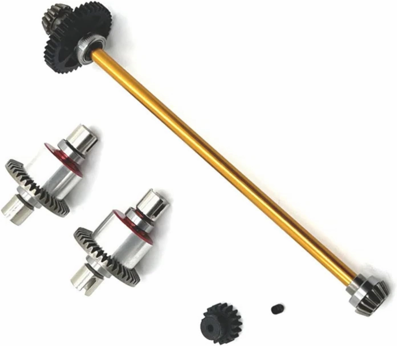 RC Upgrade Parts for Wltoys for A949 A959 A969 A979 K929 1/18 RC Car Upgrade Parts Metal Differential and Central Drive Shaft Assembly 17T 38T Gear(Yellow)
