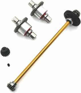 RC Upgrade Parts for Wltoys for A949 A959 A969 A979 K929 1/18 RC Car Upgrade Parts Metal Differential and Central Drive Shaft Assembly 17T 38T Gear(Yellow)
