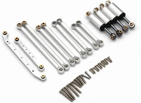 RC Upgrade Parts for Wltoys for FMS for EAZYRC 1/18 RC Remote Control Car Metal Upgrade Accessories Shock Absorber Trolley Set(Silver)