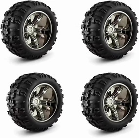 Rc Wheel Rim Tire for ARRMA for TRXS RC Car 4Pcs 150MM 1/10 RC for Buggy Tires Truck Tire Wheel Tyre 17Mm Hex(Titanium)
