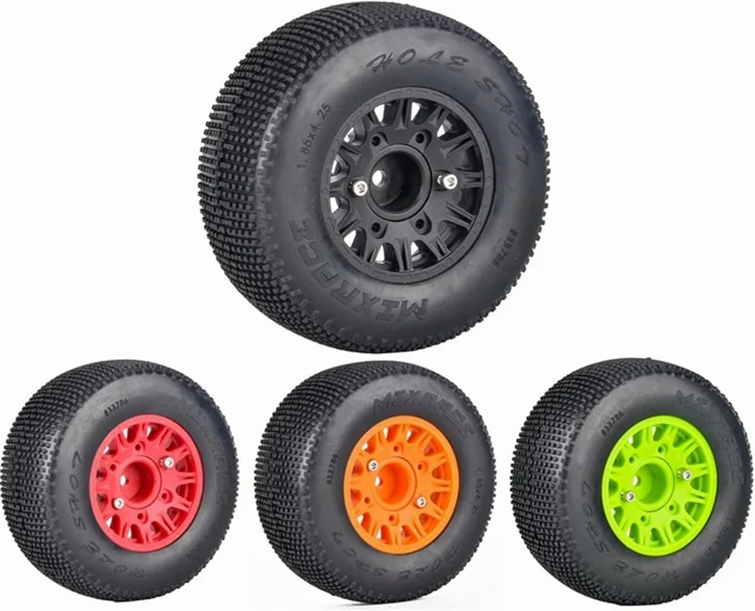 Rc Wheel Rim Tire for LT18067 1/10 4pcs Tires Short Truck Off-Road for Model Car Tire for Small Ding Grip Wear-resant Adapter 12mm 14mm 17mm(Black)