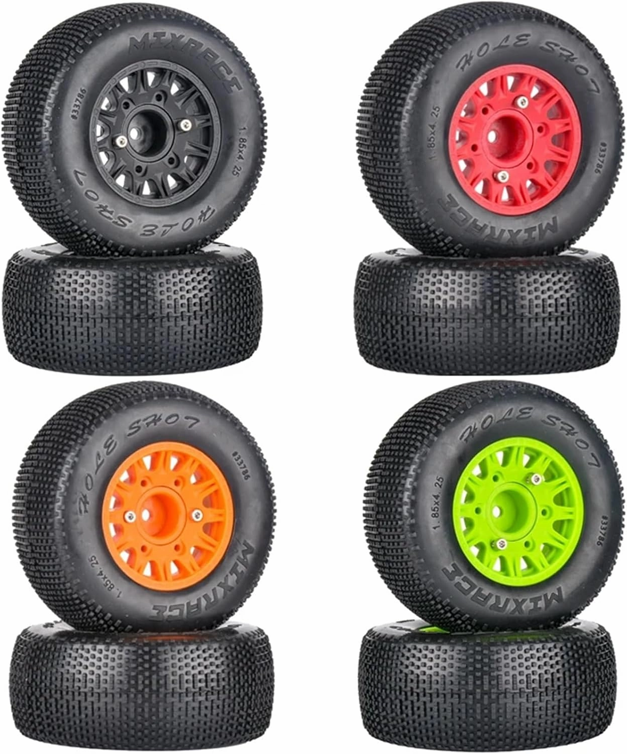 Rc Wheel Rim Tire for LT18067 1/10 4pcs Tires Short Truck Off-Road for Model Car Tire for Small Ding Grip Wear-resant Adapter 12mm 14mm 17mm(Black)